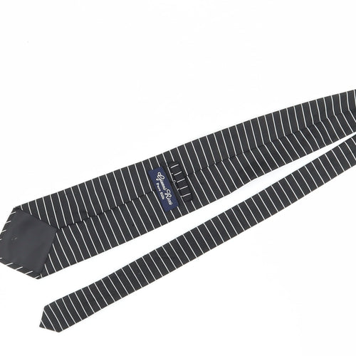 Gianni Ricci Men's Black Striped Silk Tie, Excellent Condition