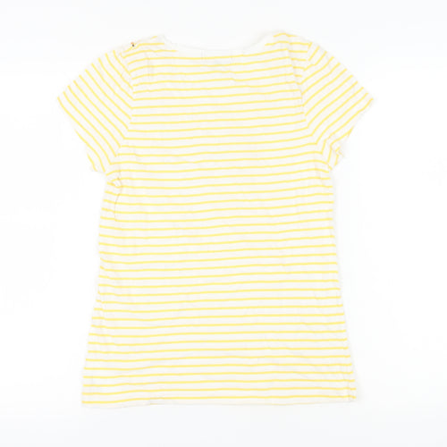 Marks and Spencer Women's Yellow Striped T-Shirt, Size 14