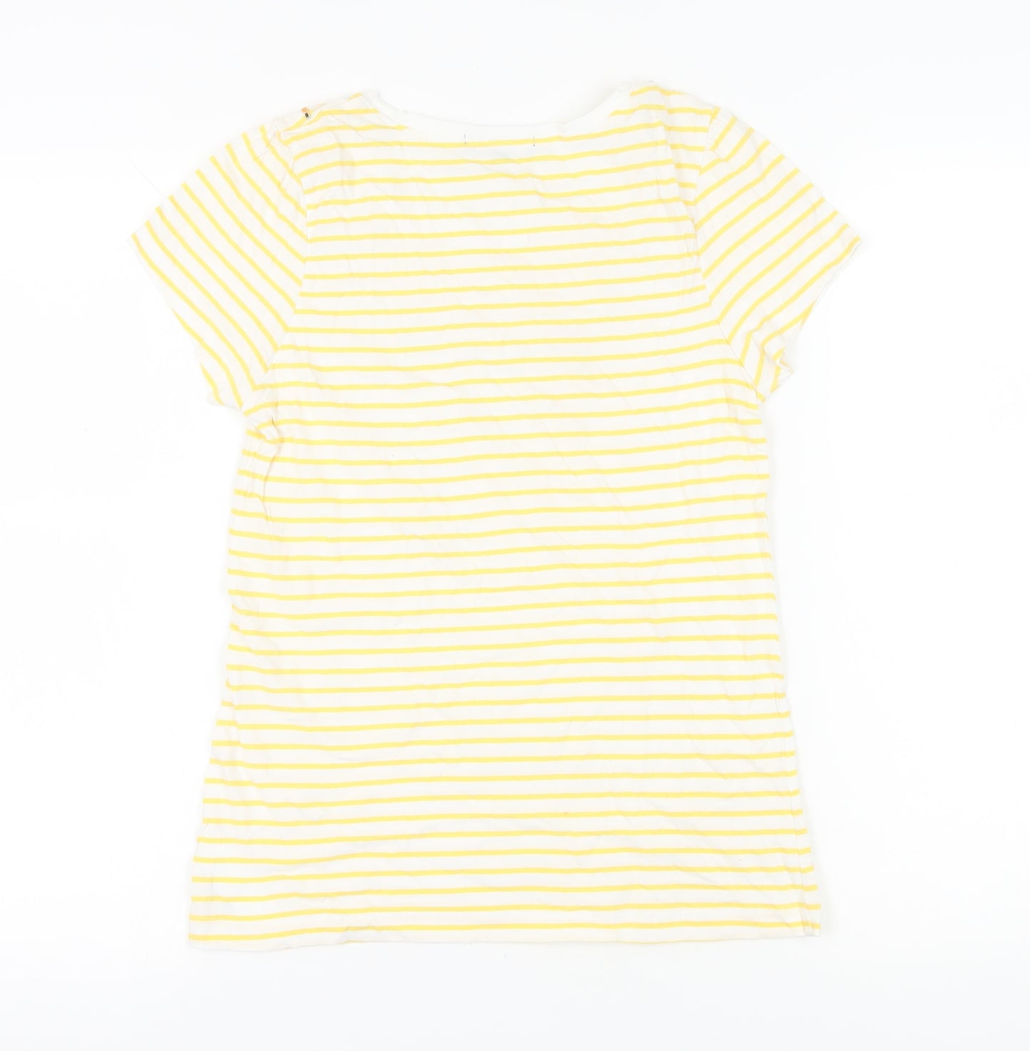 Marks and Spencer Women's Yellow Striped T-Shirt, Size 14