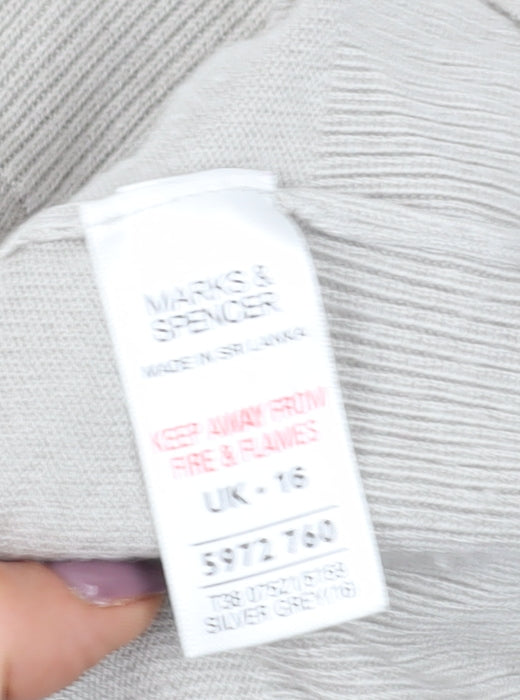 Marks and Spencer Women Grey Cardigan Size 16
