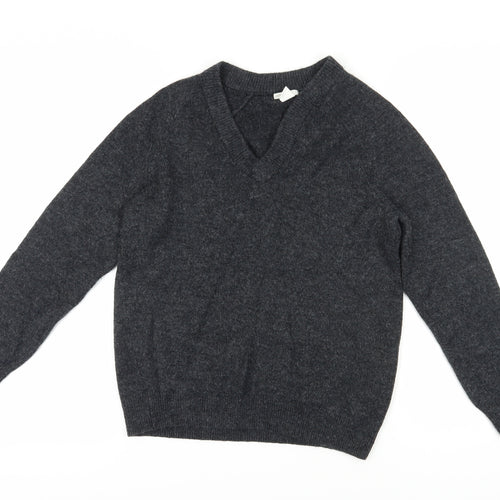 H&M Womens Grey V-Neck Pullover Jumper XS