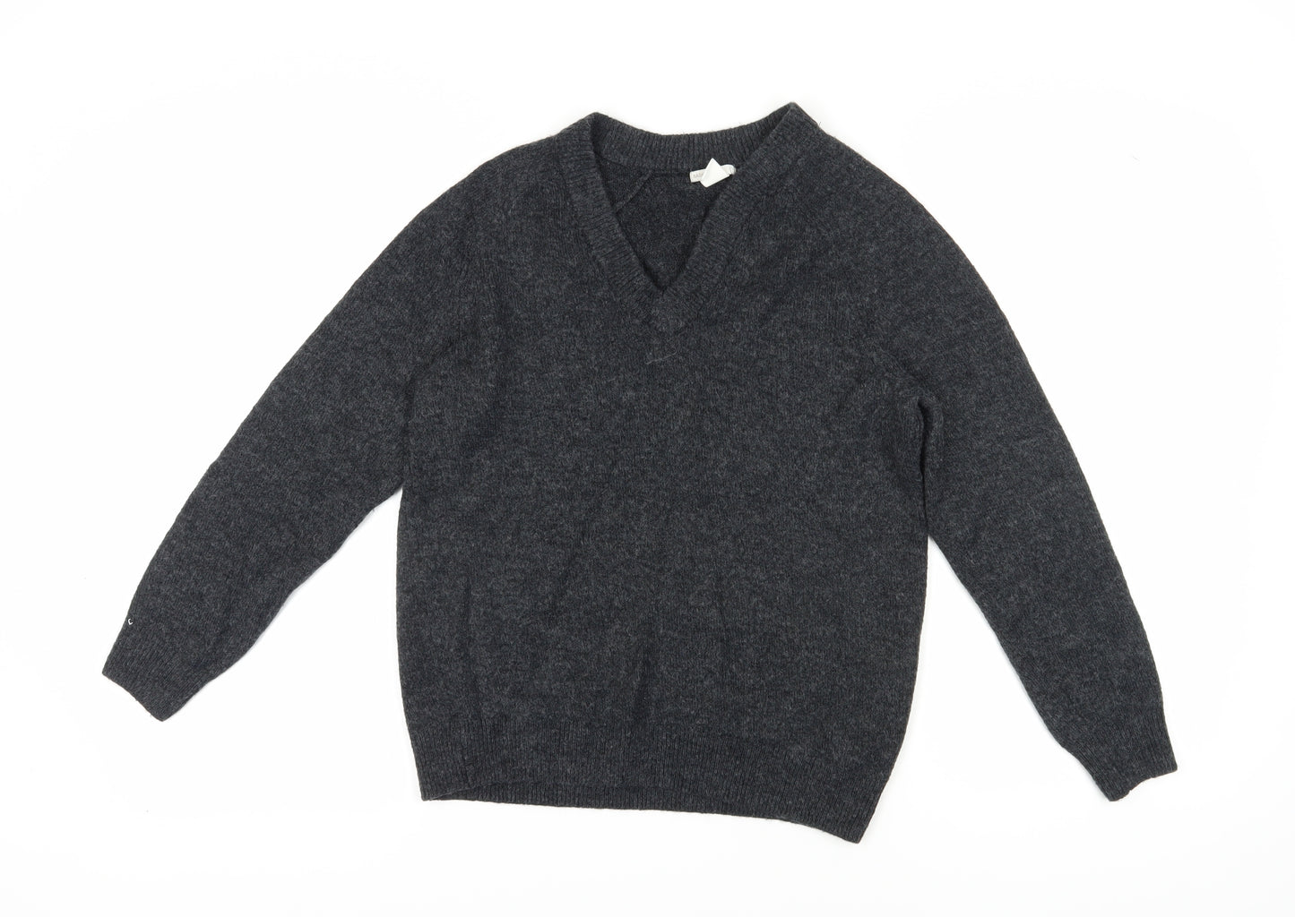 H&M Womens Grey V-Neck Pullover Jumper XS