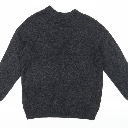 H&M Womens Grey V-Neck Pullover Jumper XS