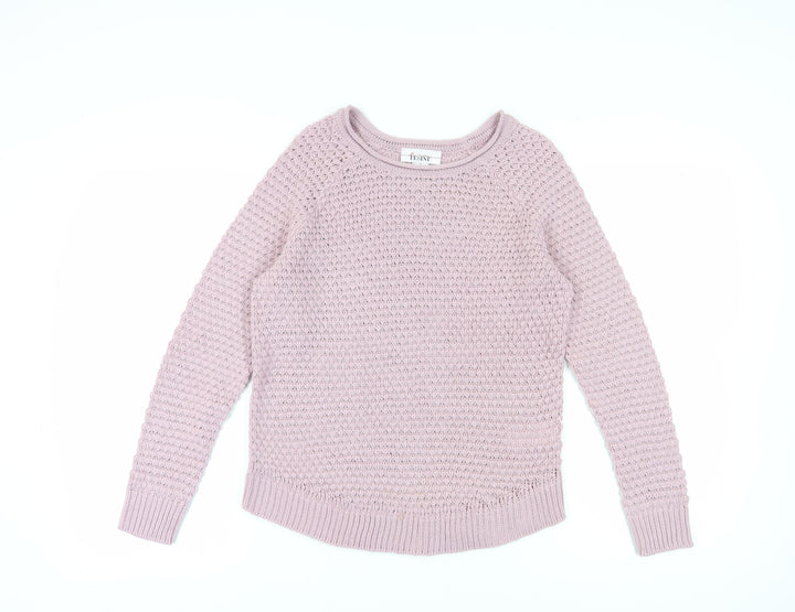 Linea Tesini Women's Purple Acrylic Pullover Jumper