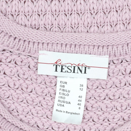 Linea Tesini Women's Purple Acrylic Pullover Jumper