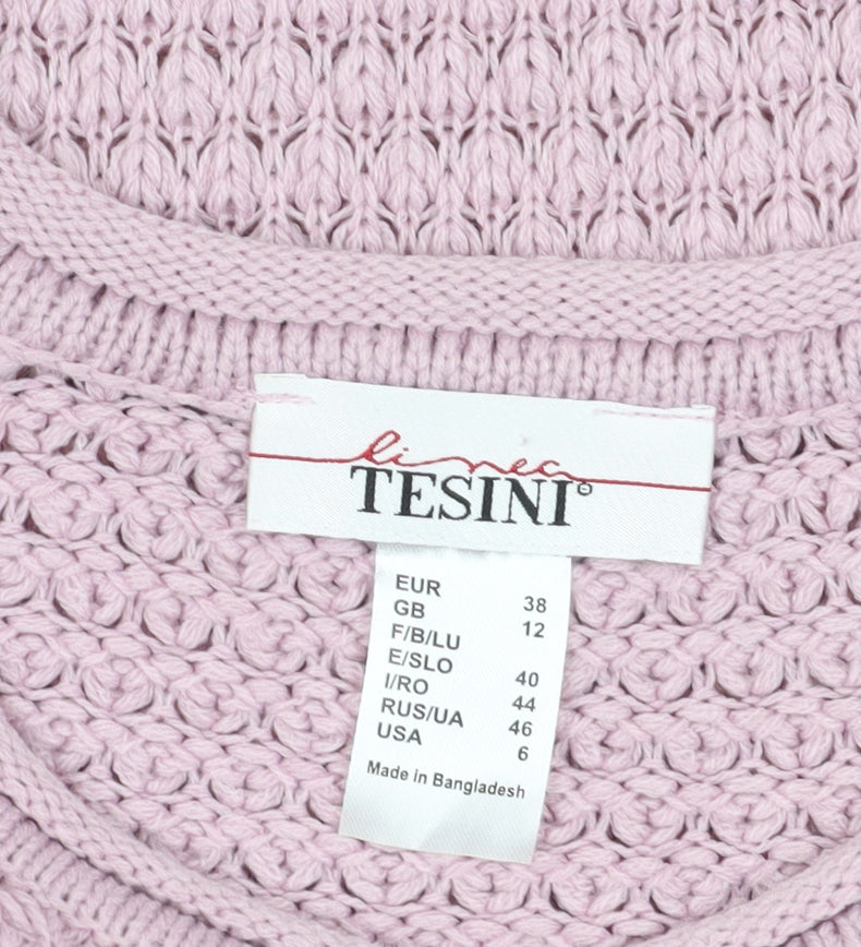 Linea Tesini Women's Purple Acrylic Pullover Jumper