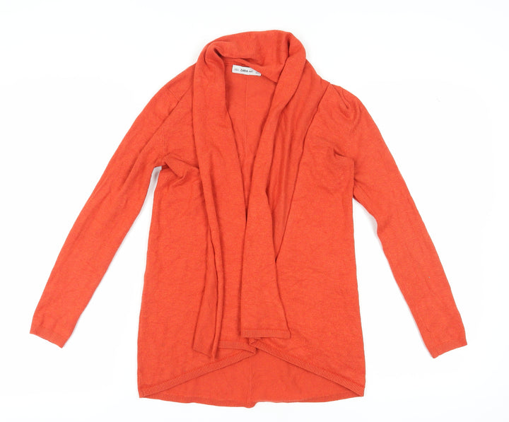 Zara Womens Orange Cowl Neck Cardigan Size S