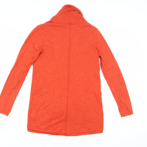 Zara Womens Orange Cowl Neck Cardigan Size S