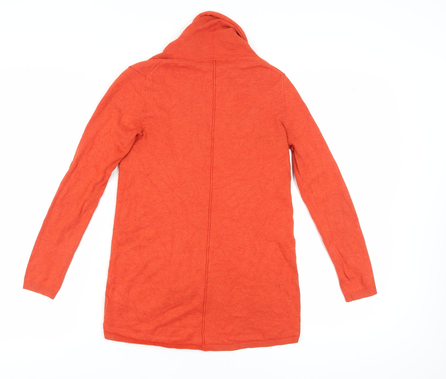 Zara Womens Orange Cowl Neck Cardigan Size S