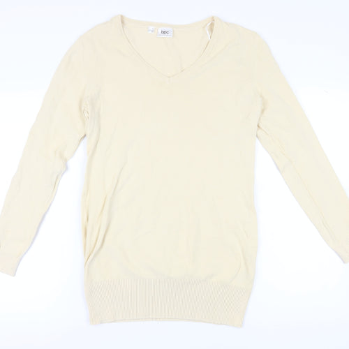 Bonprix Women’s Beige V-Neck Pullover Jumper Size 12