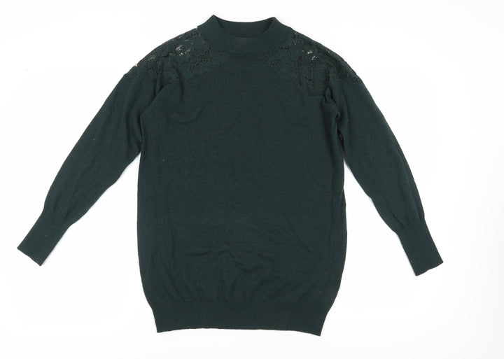 Wallis Women's Green Pullover Jumper, Size S, High Neck