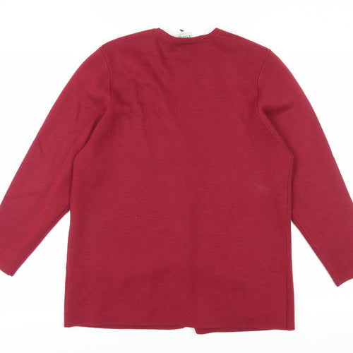 Eastex Women's Red V-Neck Cardigan Size 12