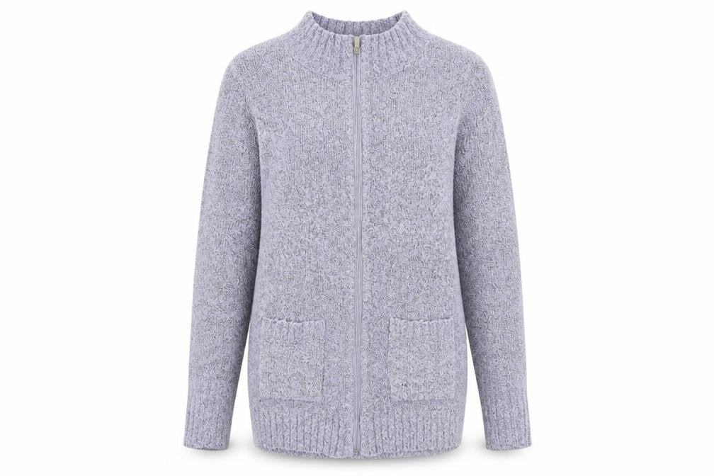 Front view of Julipa Women's Grey Full Zip Jumper, size 12/14