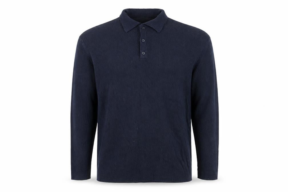ASOS DESIGN Men's Blue Collared Knit Pullover Size L