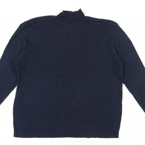 ASOS DESIGN Men's Blue Collared Knit Pullover Size L