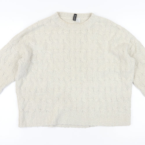 Divided Women's Ivory Cable-Knit Pullover Jumper