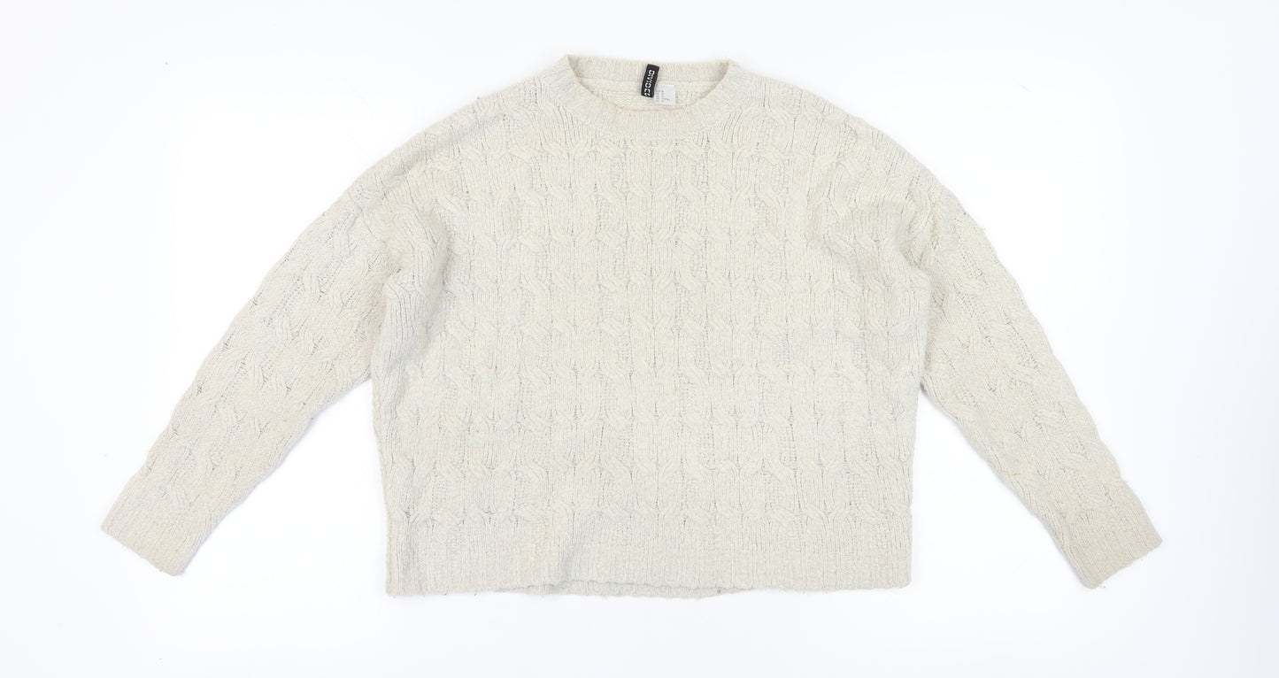 Divided Women's Ivory Cable-Knit Pullover Jumper