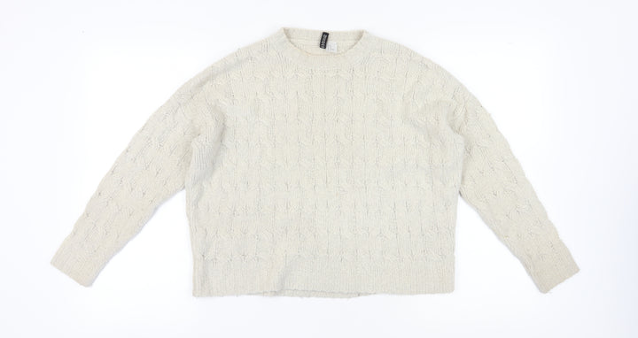 Divided Women's Ivory Cable-Knit Pullover Jumper