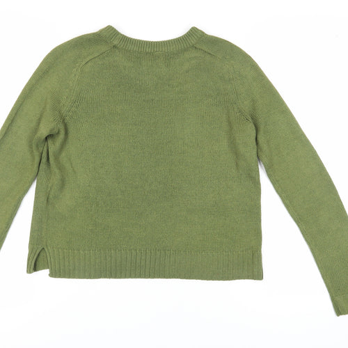 H&M Women's Green XS Crew Neck Pullover Jumper