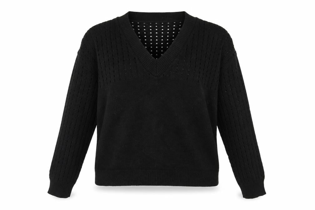 Front view of Dorothy Perkins Women's Black V-Neck jumper