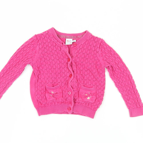 Mini Club Pink Cardigan Unisex 18-24M Cotton Knit
