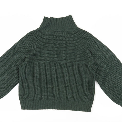 Monki Unisex Green High Neck Knit Pullover XS