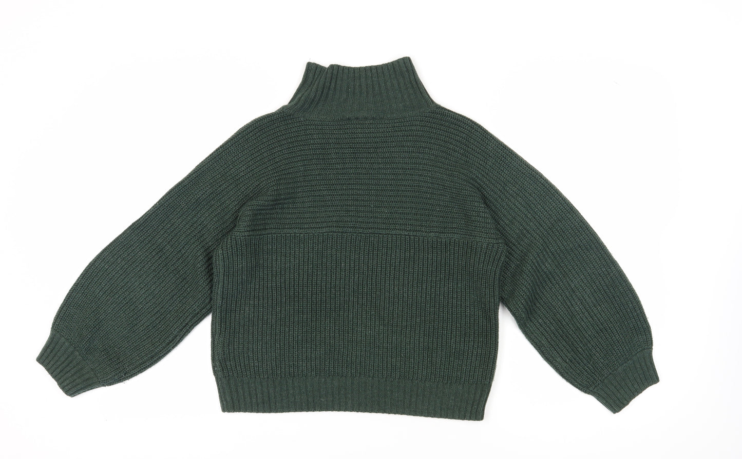 Monki Unisex Green High Neck Knit Pullover XS