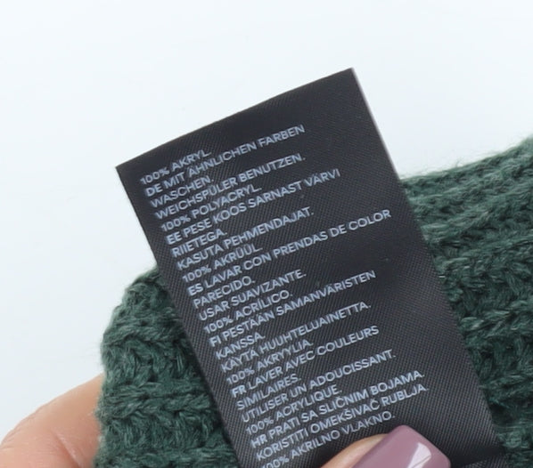 Monki Unisex Green High Neck Knit Pullover XS