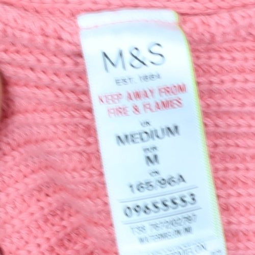 Marks and Spencer Women's Pink Cotton Pullover Jumper M