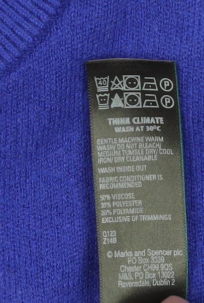 Marks and Spencer Women's Blue Pullover Jumper Size S