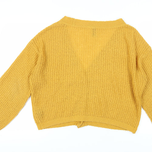 H&M Women's Yellow Cardigan Open-Knit Size S