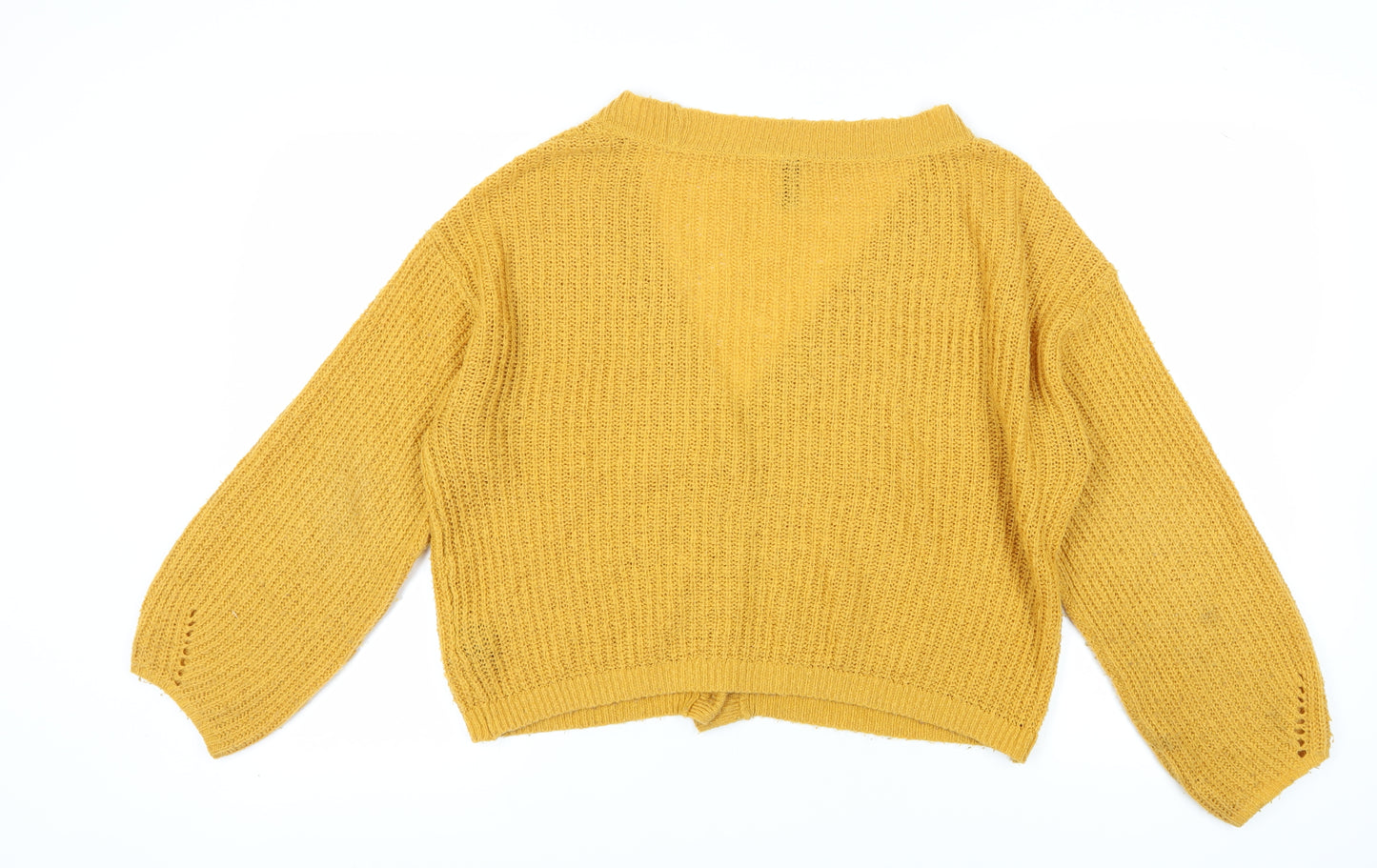 H&M Women's Yellow Cardigan Open-Knit Size S