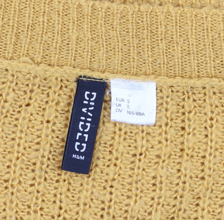 H&M Women's Yellow Cardigan Open-Knit Size S
