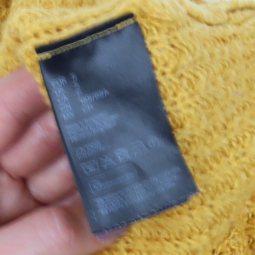 H&M Women's Yellow Cardigan Open-Knit Size S