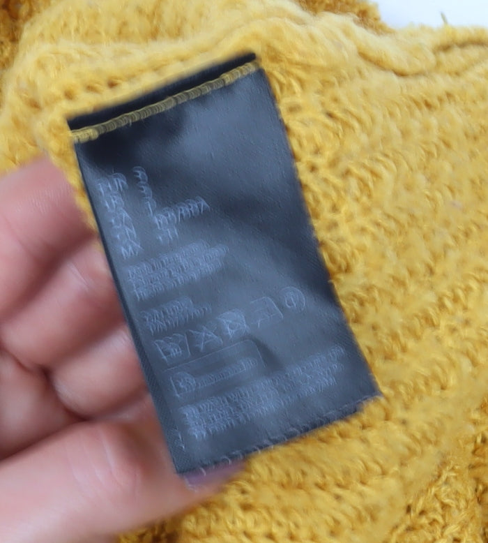 H&M Women's Yellow Cardigan Open-Knit Size S