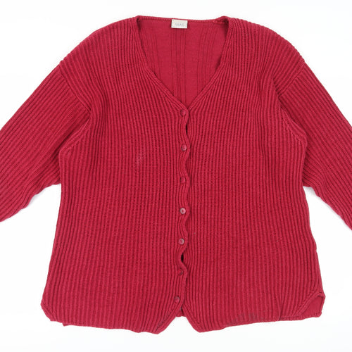Next Women's Red Cardigan Large Cotton Knit