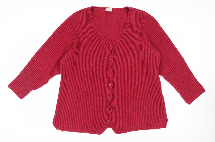 Next Women's Red Cardigan Large Cotton Knit