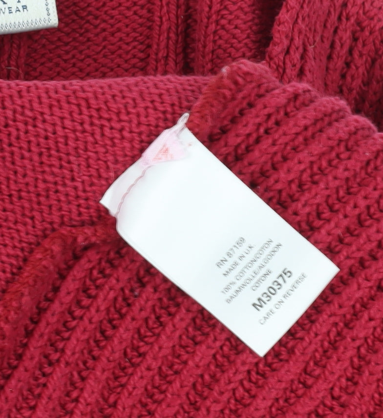 Next Women's Red Cardigan Large Cotton Knit