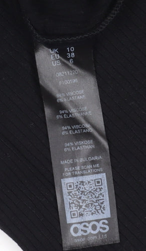 ASOS Women's Black Size 10 Pencil Skirt with Button Accent