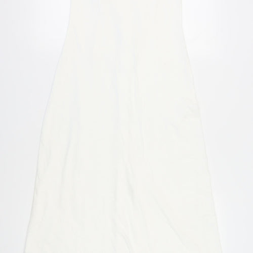 ASOS Women's White Slip Dress UK 10 Button Midi