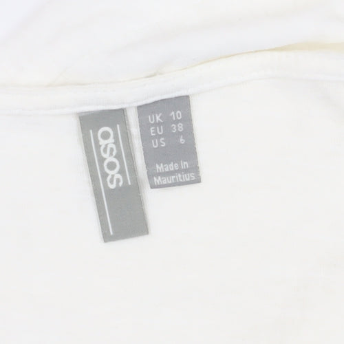 ASOS Women's White Slip Dress UK 10 Button Midi