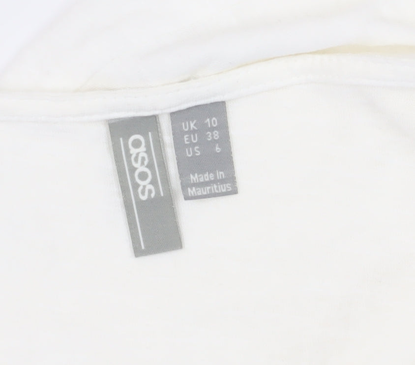 ASOS Women's White Slip Dress UK 10 Button Midi