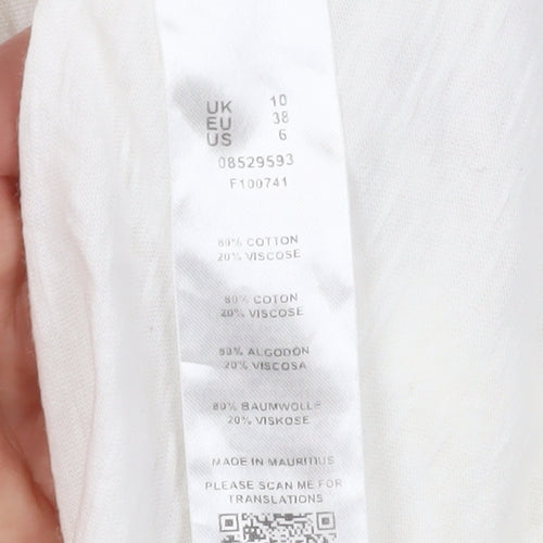 ASOS Women's White Slip Dress UK 10 Button Midi