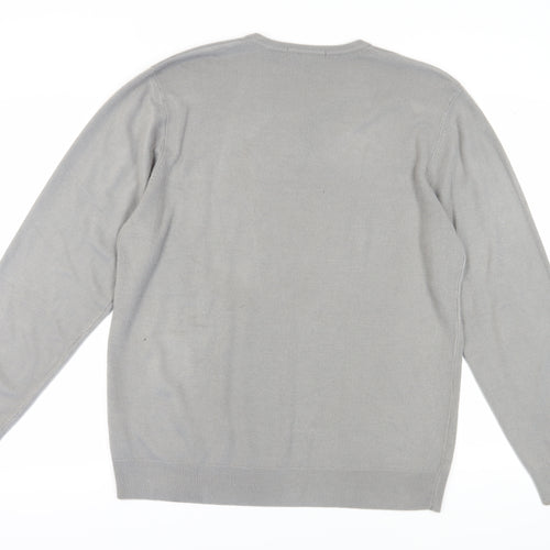 Marks and Spencer Men's Grey XL Henley Jumper