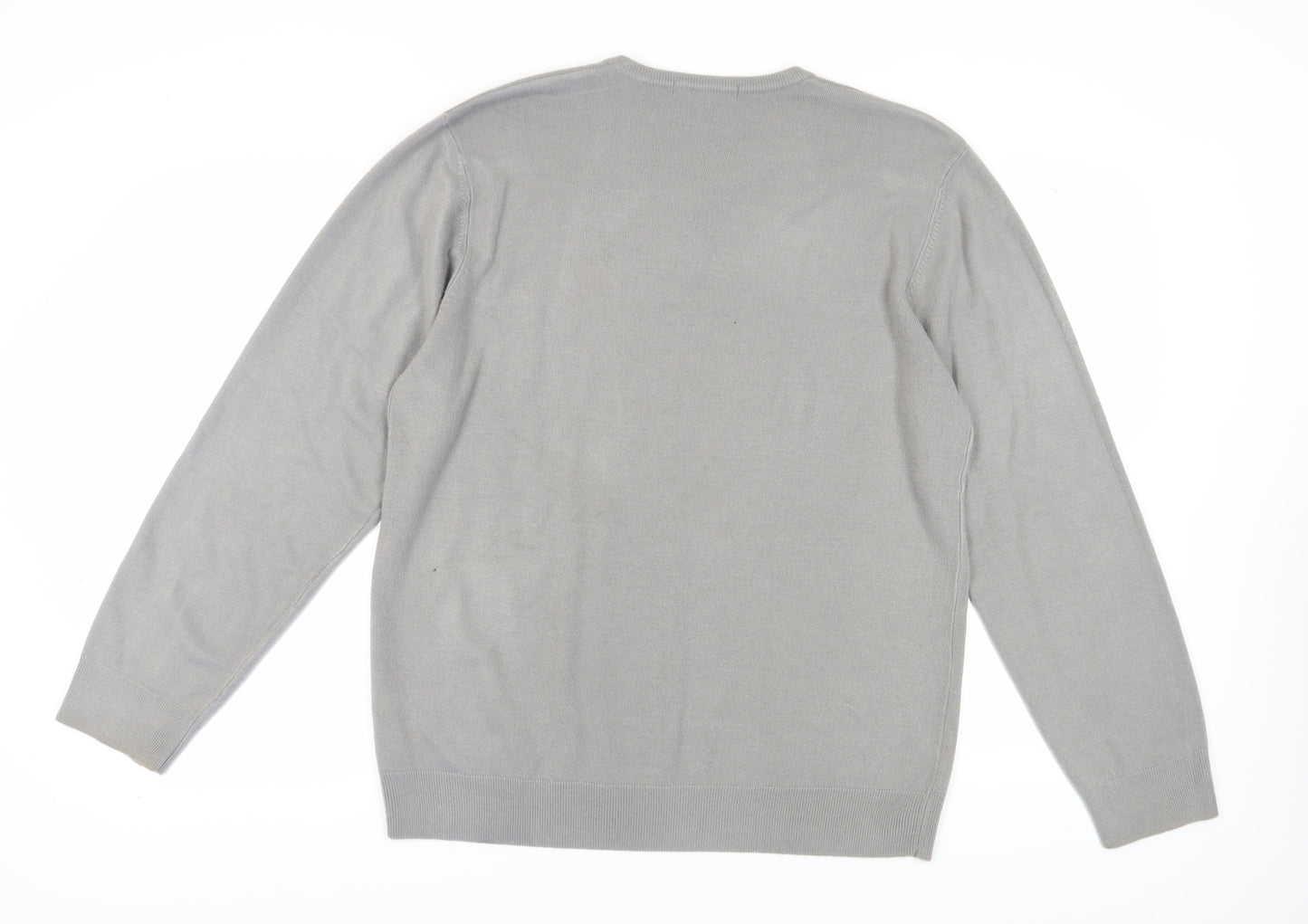 Marks and Spencer Men's Grey XL Henley Jumper