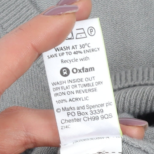 Marks and Spencer Men's Grey XL Henley Jumper