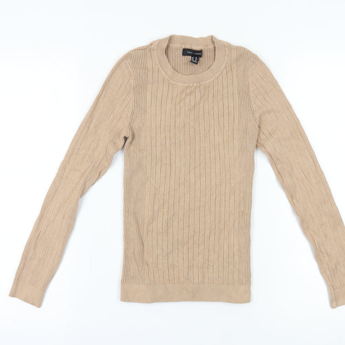 New Look Women's Beige Crew Neck Knit Pullover Size 12