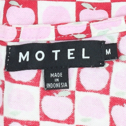 Motel Women's Red Geometric Slip Dress M