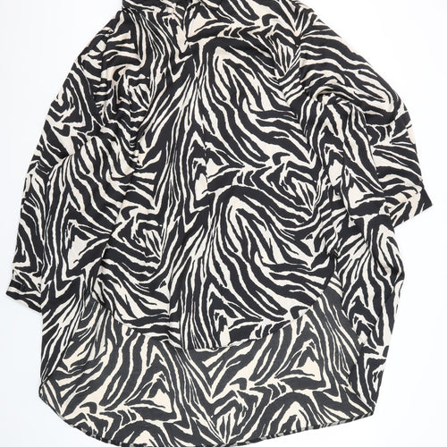 Cameo Rose Women's Black Animal Print Kimono Blouse Size 14
