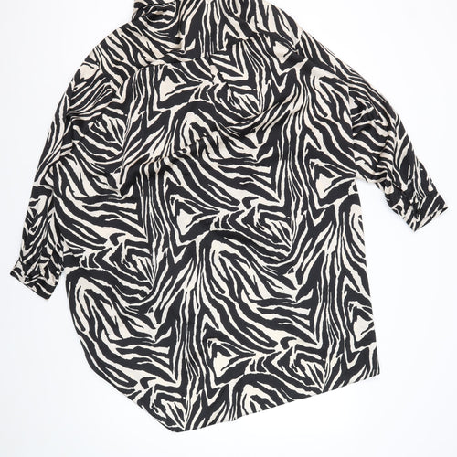 Cameo Rose Women's Black Animal Print Kimono Blouse Size 14